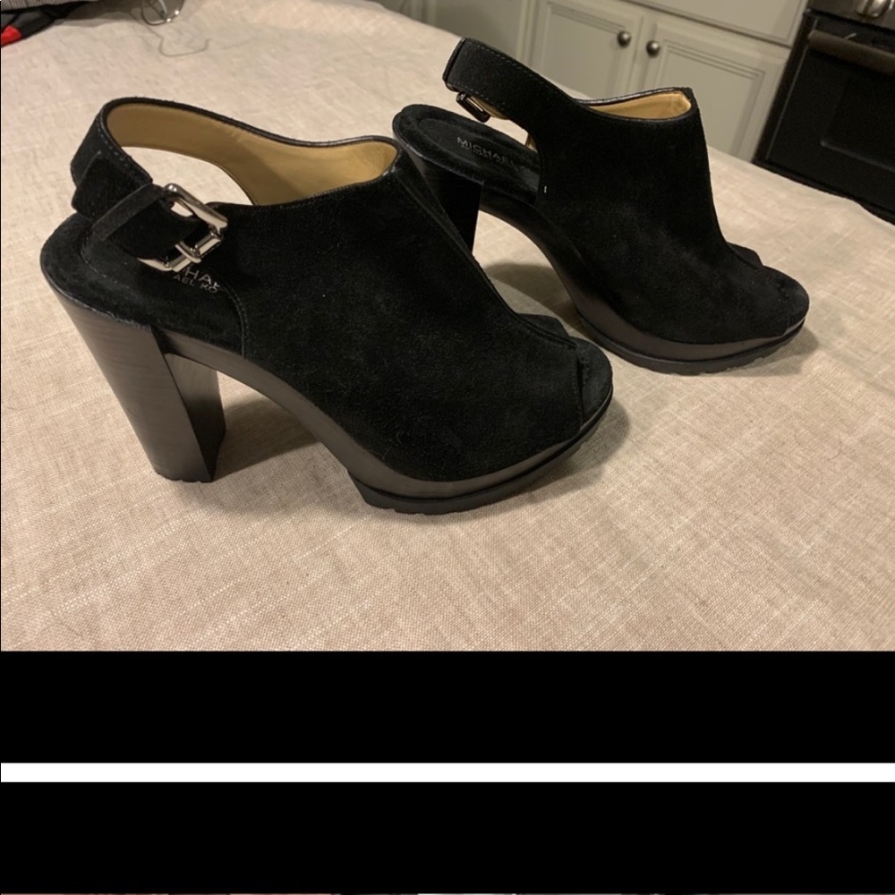 Michael Kors chunky black heels, Size 7, NWOT